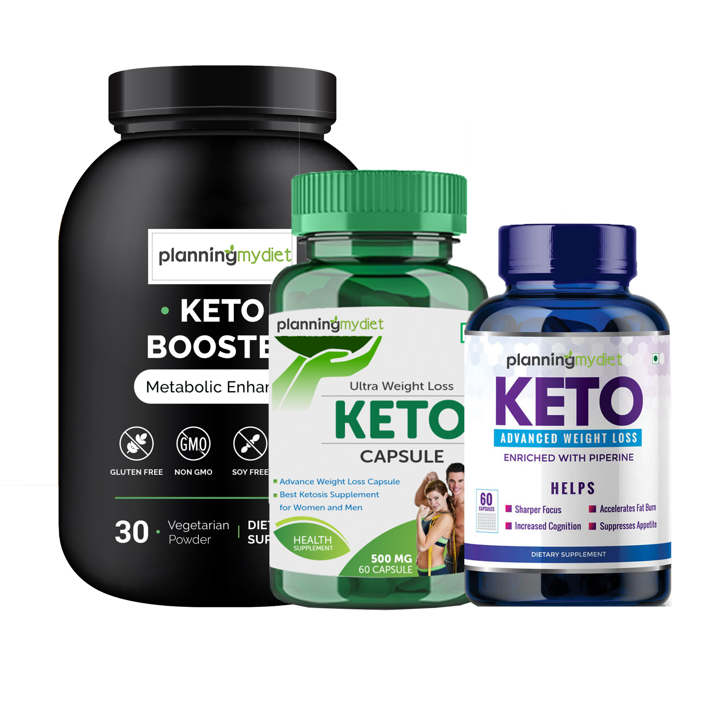 Keto Combo Advanced Fat Burner Green Tea and Coffee, Garcinia Cambogia, Apple Cider Vinegar